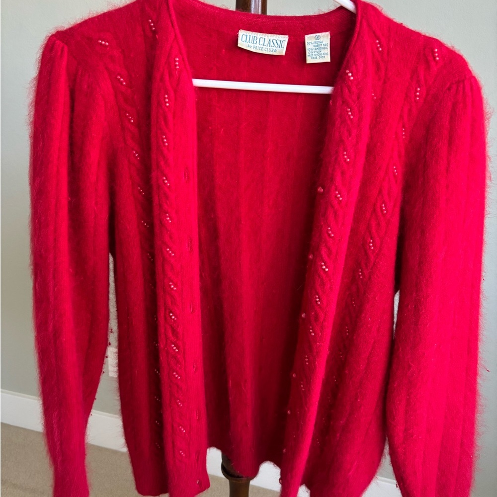 Classic Women's Vibrant Red Cardigan